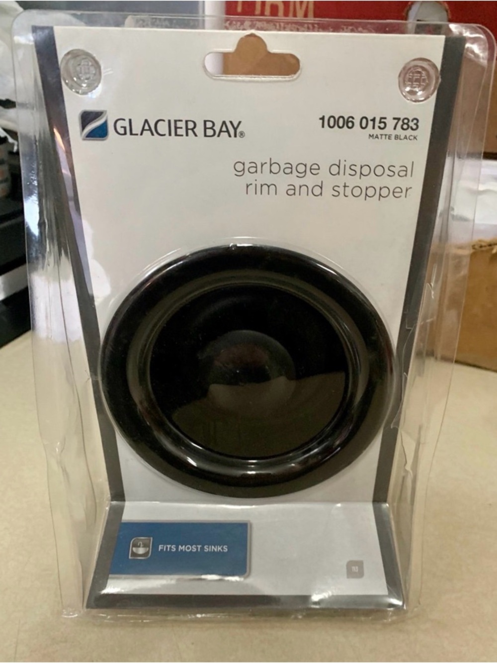 Glacier Bay Matte Black Garbage Disposal Rim and Stopper